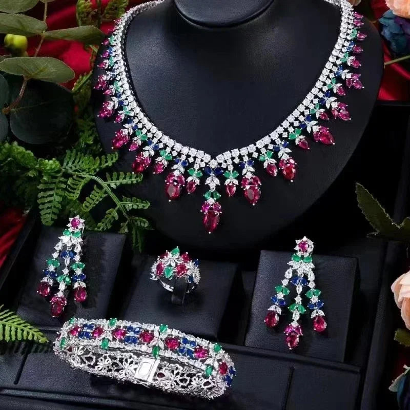 Cubic Zirconia Bridal Wedding Jewelry Set