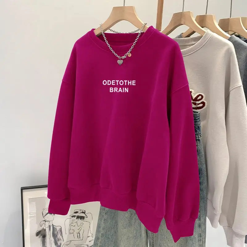 Loose Casual Simple Letter Printed Top