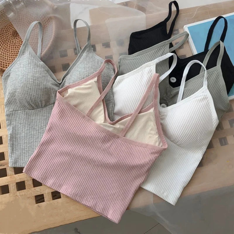 Women Knitted Tank Top Strap Vest