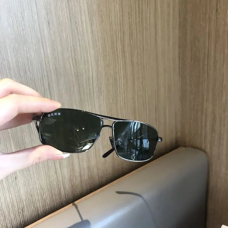 Sunglasses For Men Crystal Glass Metal High-quality Double Beams
