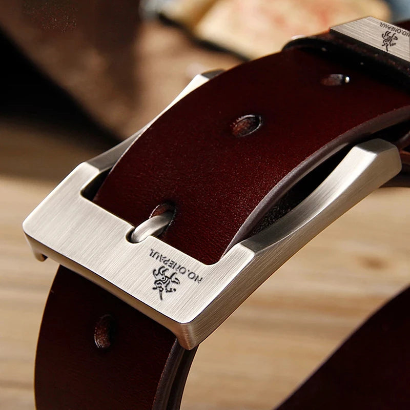 Leather Belts Luxury Strap Vintage Pin Buckle Men Belt