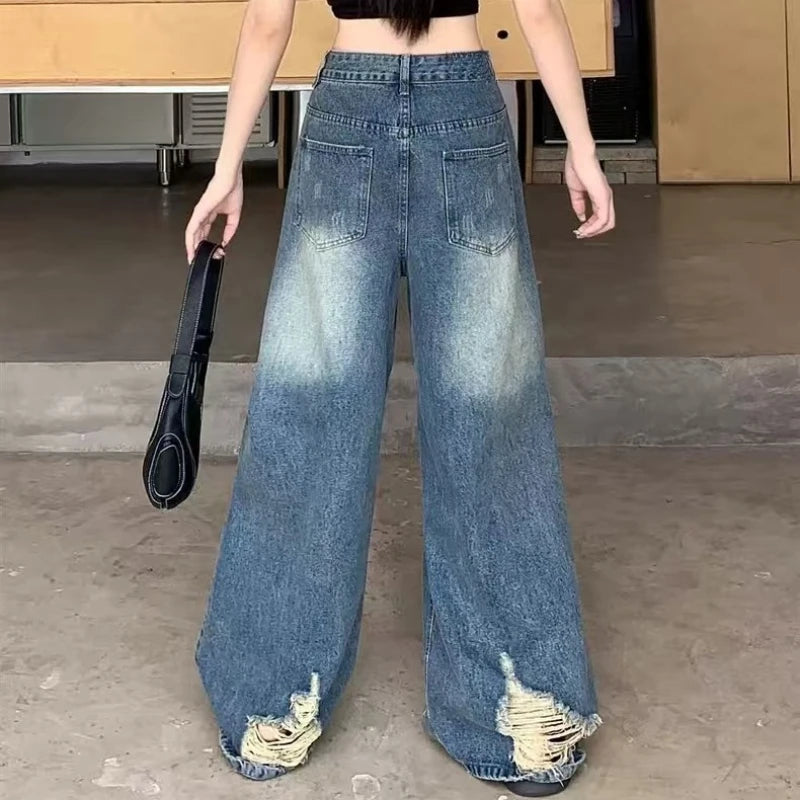 Casual Denim Jeans Vintage Straight Trousers