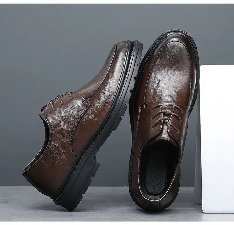 Men's leather shoes dress  work non-slip casual shoes