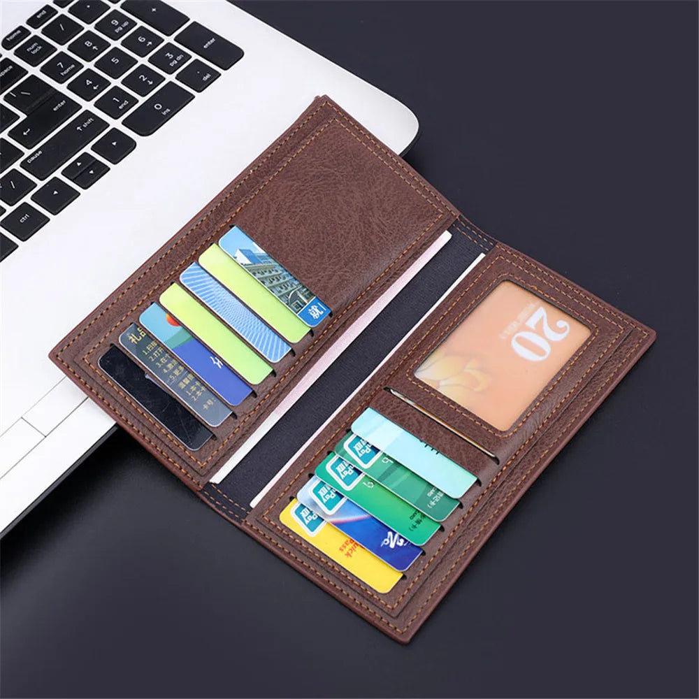 Classic  Men'S Wallet Long Oil Wax Leather