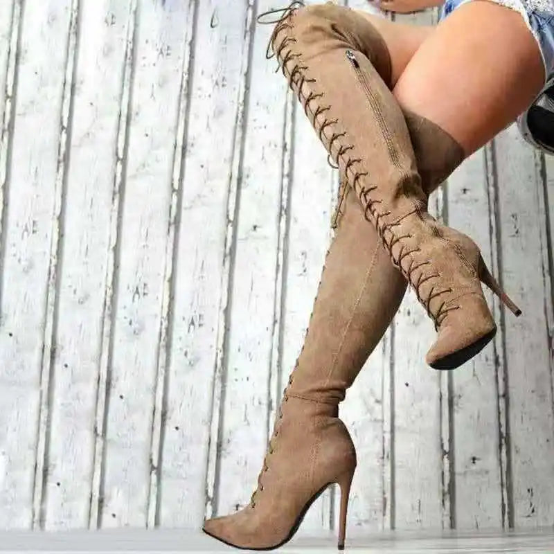 Women's Boots Pointed Toe Over The Knee Boots