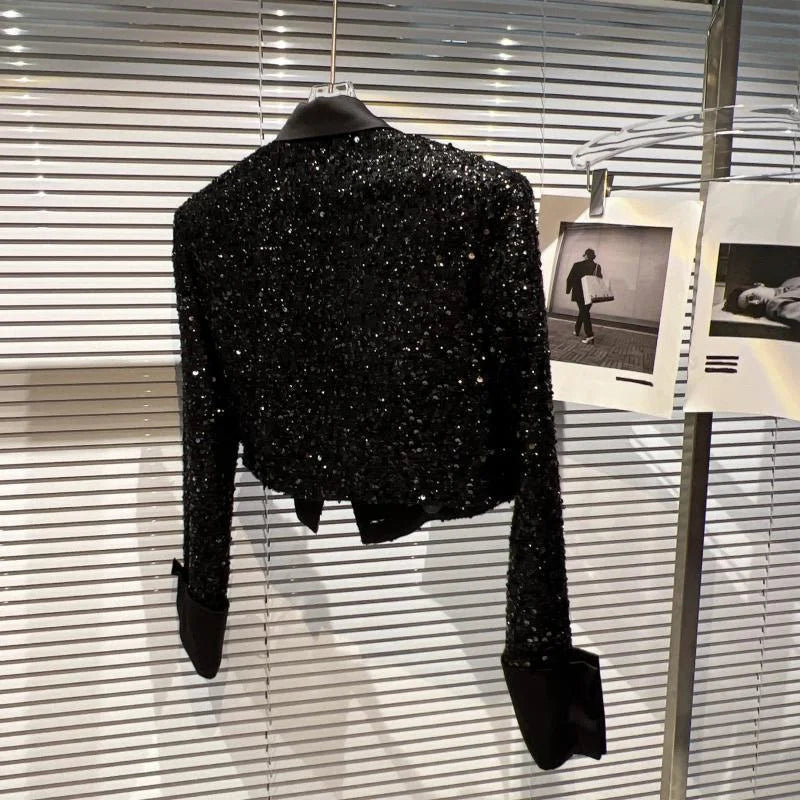 Small High Sequined Short Coat