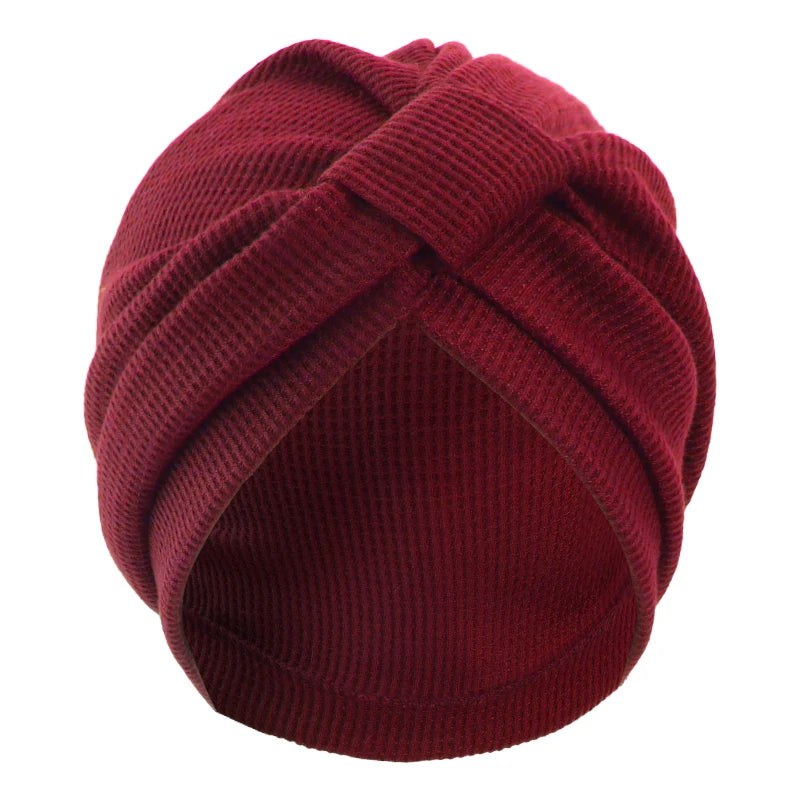 Women's breathable cotton thick waffle headscarf