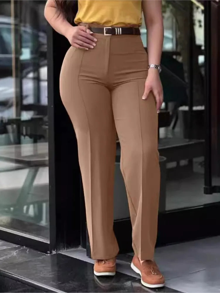 Women's High Waist Straight Leg Work Pants