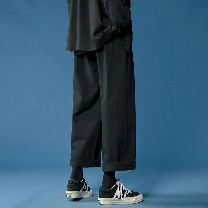 Wide Leg Pants  Drawstring Simple Looses