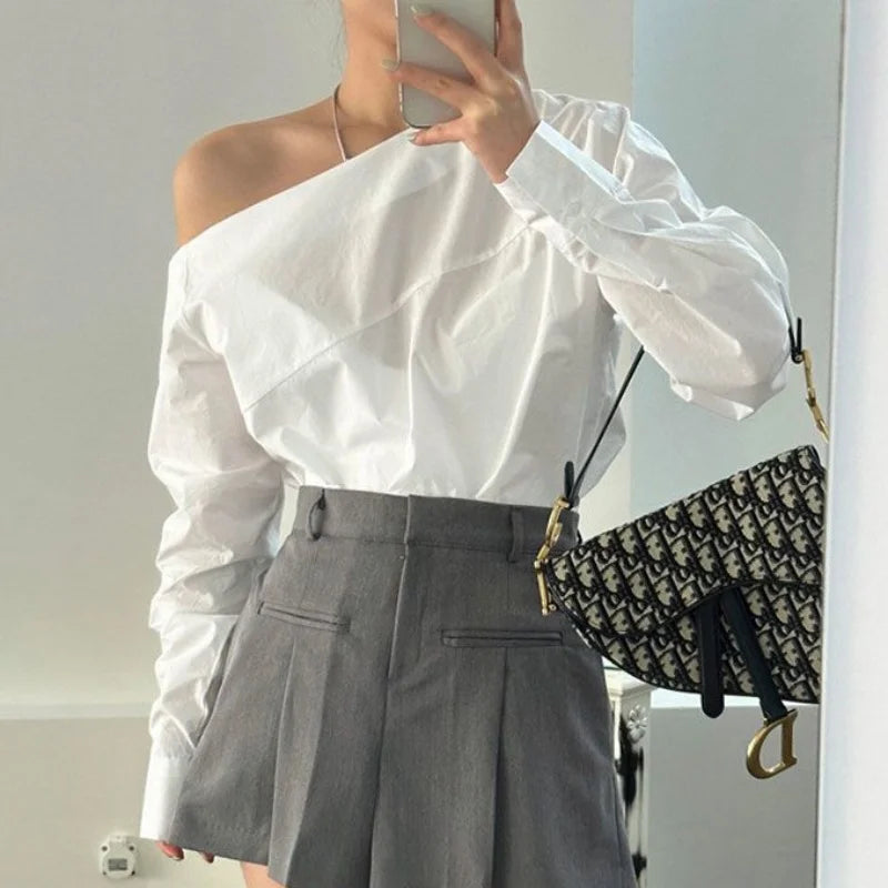 Sexy Off Shoulder Shirt  Cotton Tops