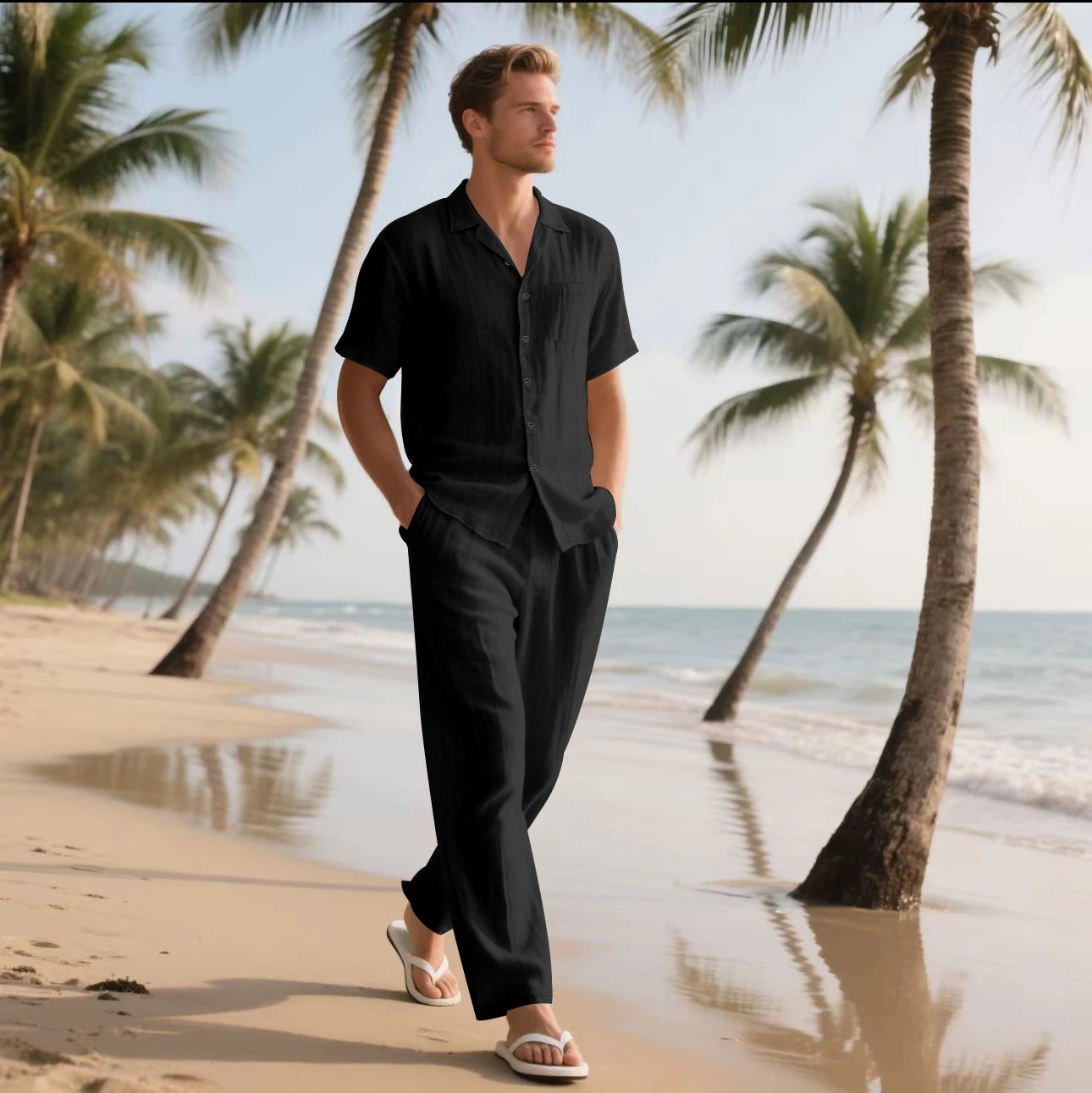 Summer Set Short Sleeve Long Pants