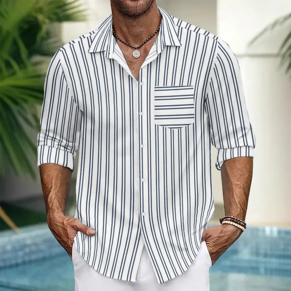 Button Up Shirts Seafoam Striped