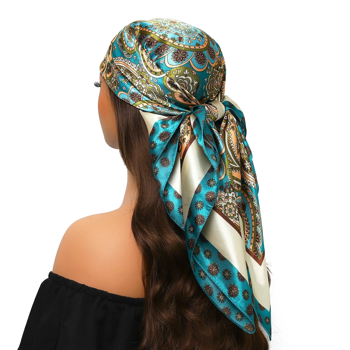 Head Scarf for Women Luxury Brand Satin Bandana