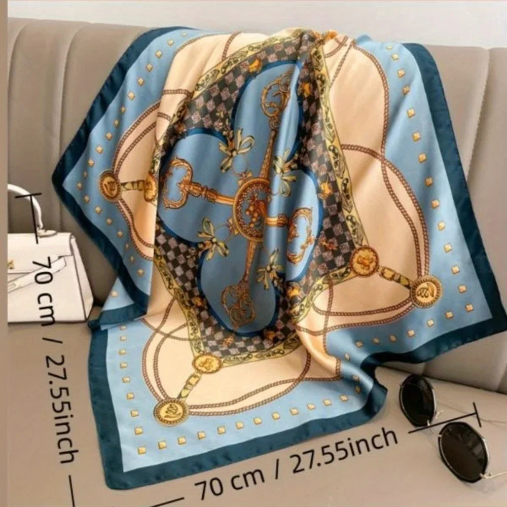 new silk satin square scarf, elegant women's accessories
