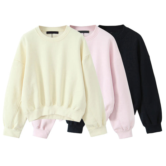 Women's Solid Simple Sweatshirt Crew Neck Long Sleeve Sweatshirts