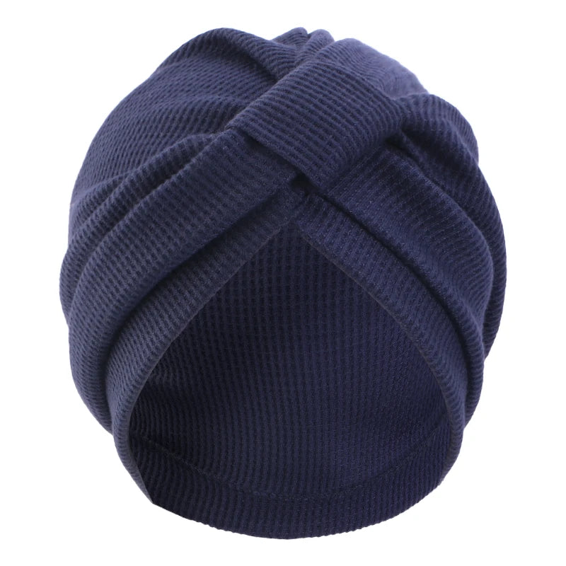 Women's breathable cotton thick waffle headscarf