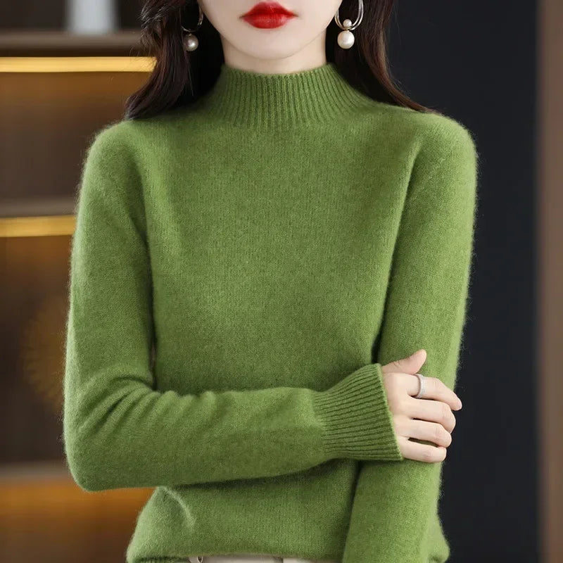 Women's Solid Long Sleeve Pullovers Knitwear