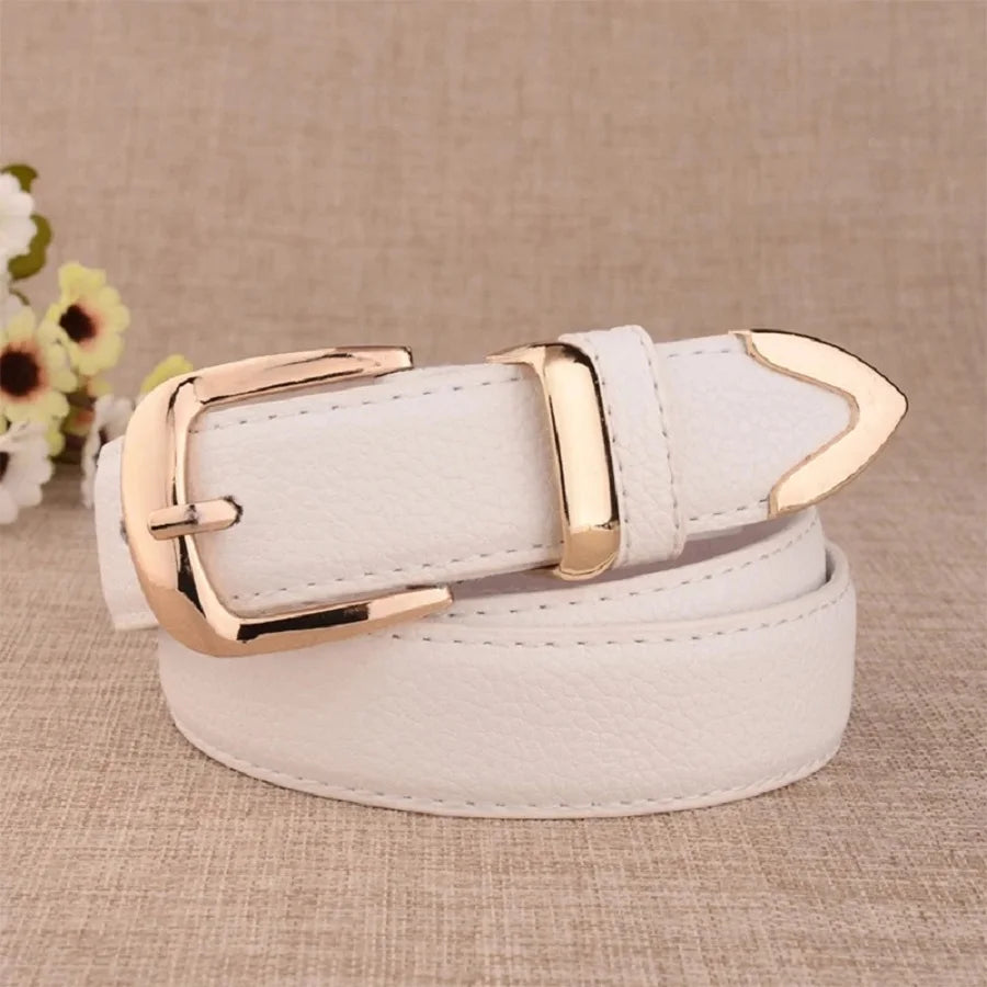 Women's Trousers Belt  Leather Trend White Belt