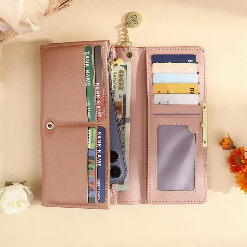 Women Wallet Personalized Leather Purse with Zipper
