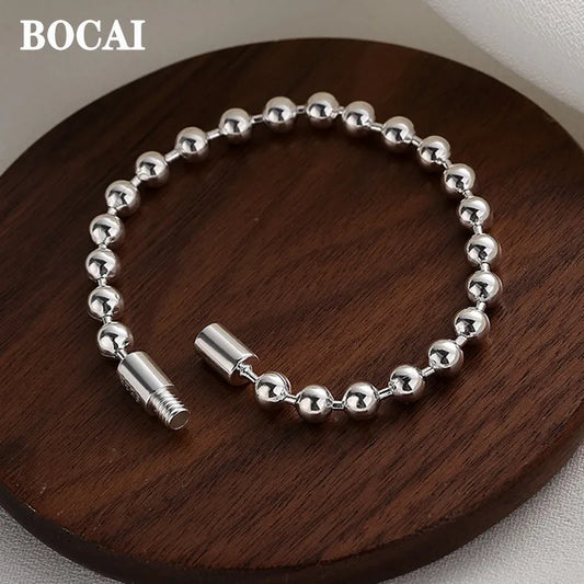 Silver Round Bead Bracelet for Girls