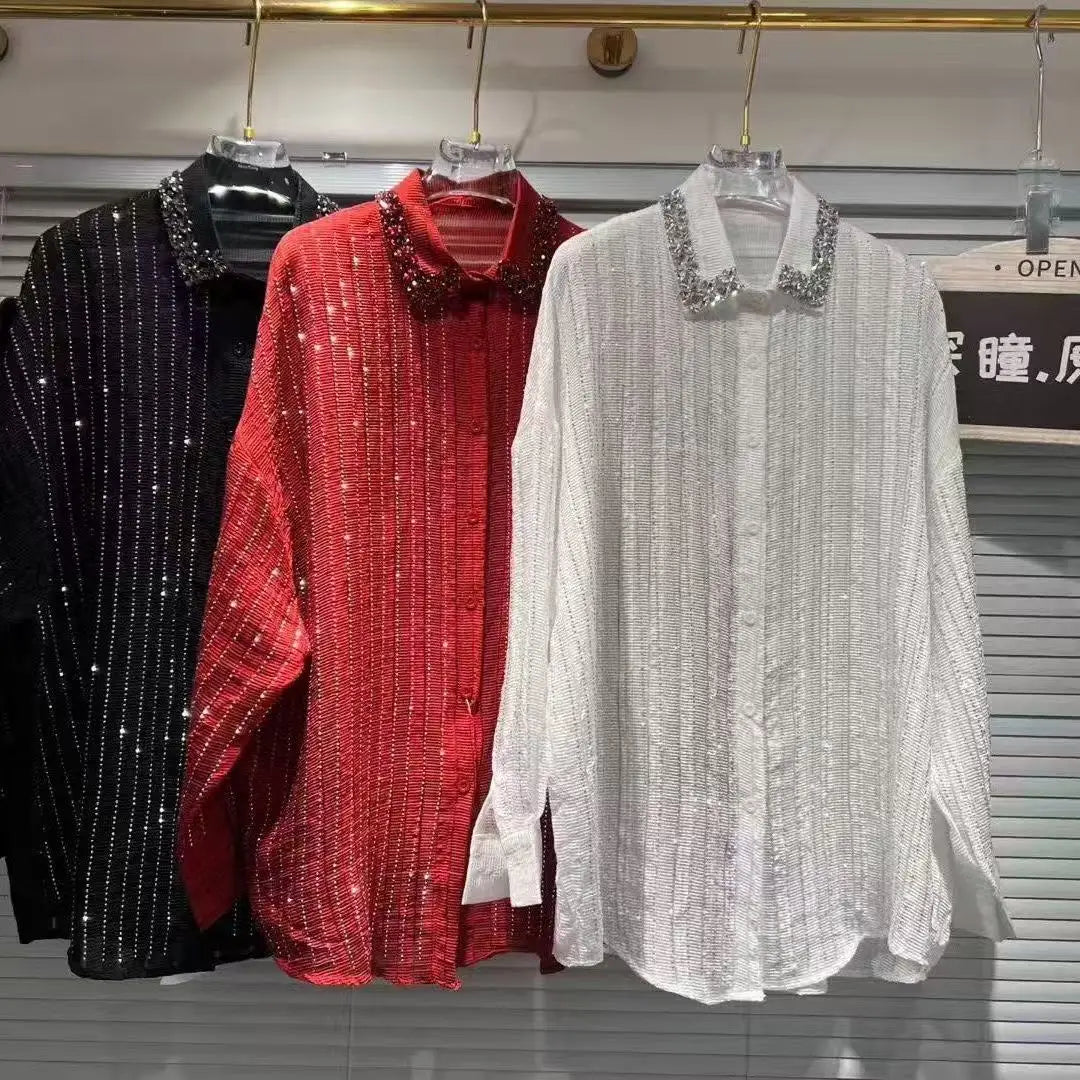 Woman Clothes Autumn Luxury  Blouses Female Clothing Long Sleeve