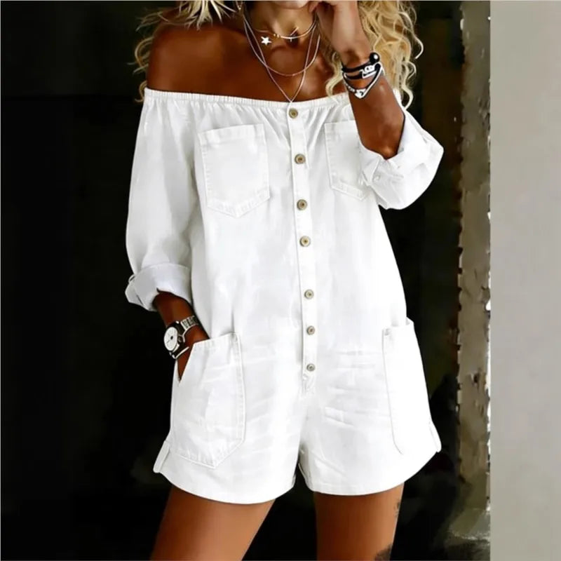 Women's Denim Washed Jumpsuit