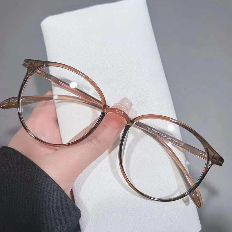 Women's Trendy Myopia Glasses Ladies Small Round Frame