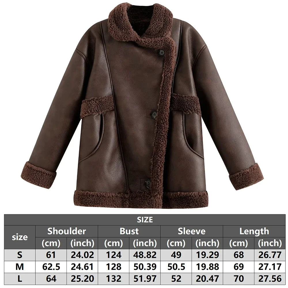 Winter  Wool Blend Coat Outerwear Leather & Fur Hot Coat For Women