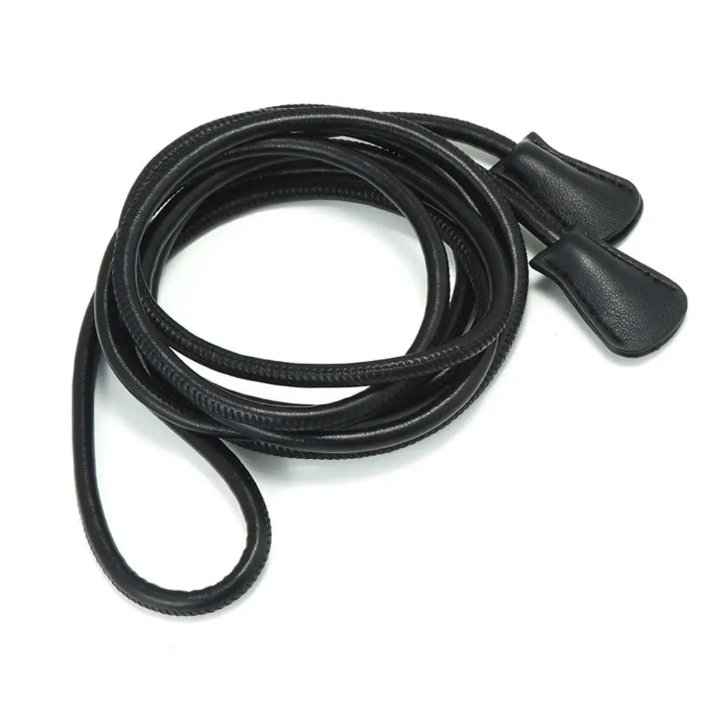 Women Knotted Thin Waistband Summer Dress Leather Belt