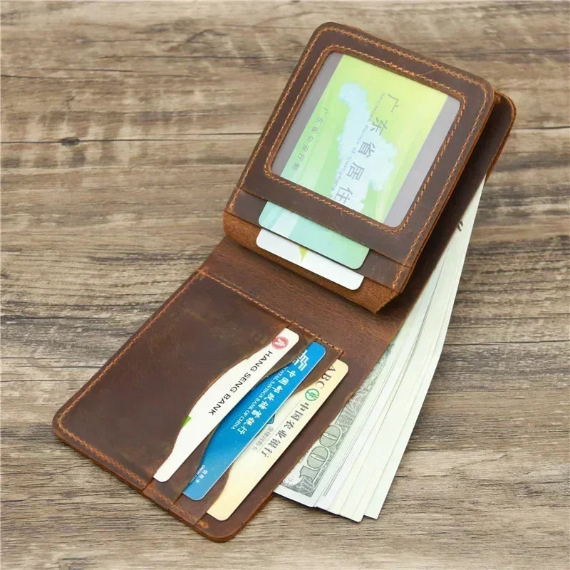 Leather Men's Wallets with Coin Pocket