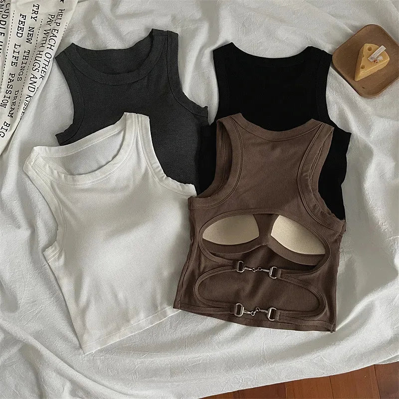 New Women Sports Tank Tops With Bra Pad