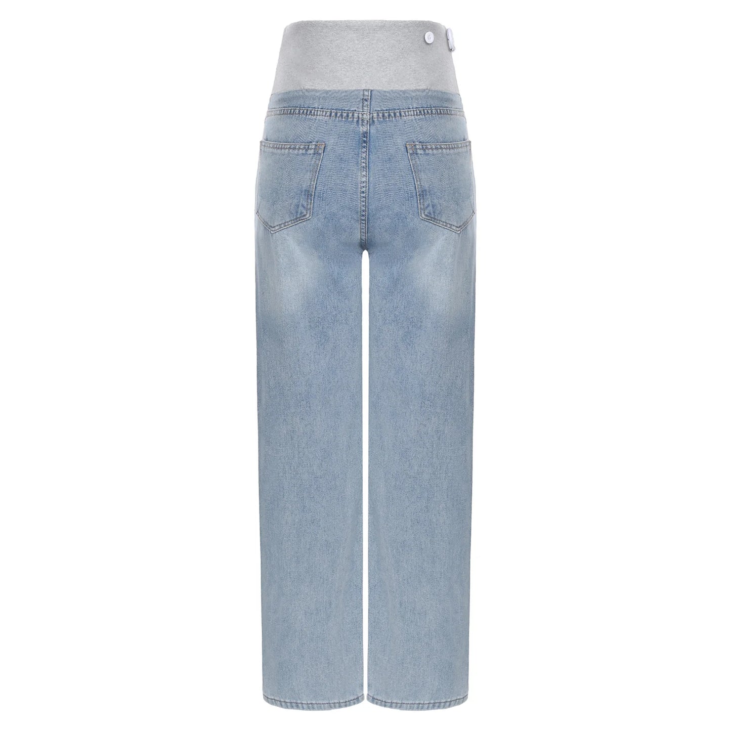 Maternity Jeans Pregnant Women Clothing High Waist Wide-Leg Denim Pants