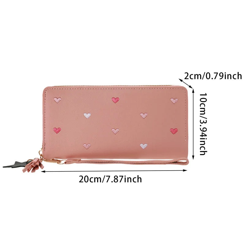 Women Long Wallets Purses Love Heart Wallets