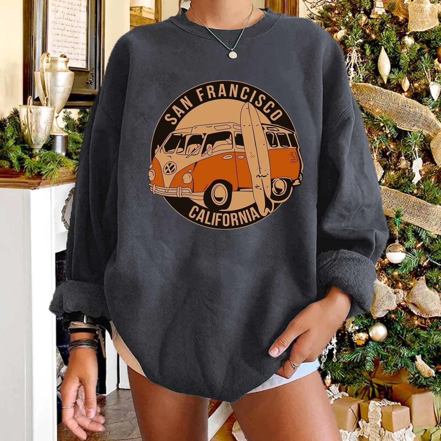 Sweatshirts Vintage Oversized Crewneck Tops
