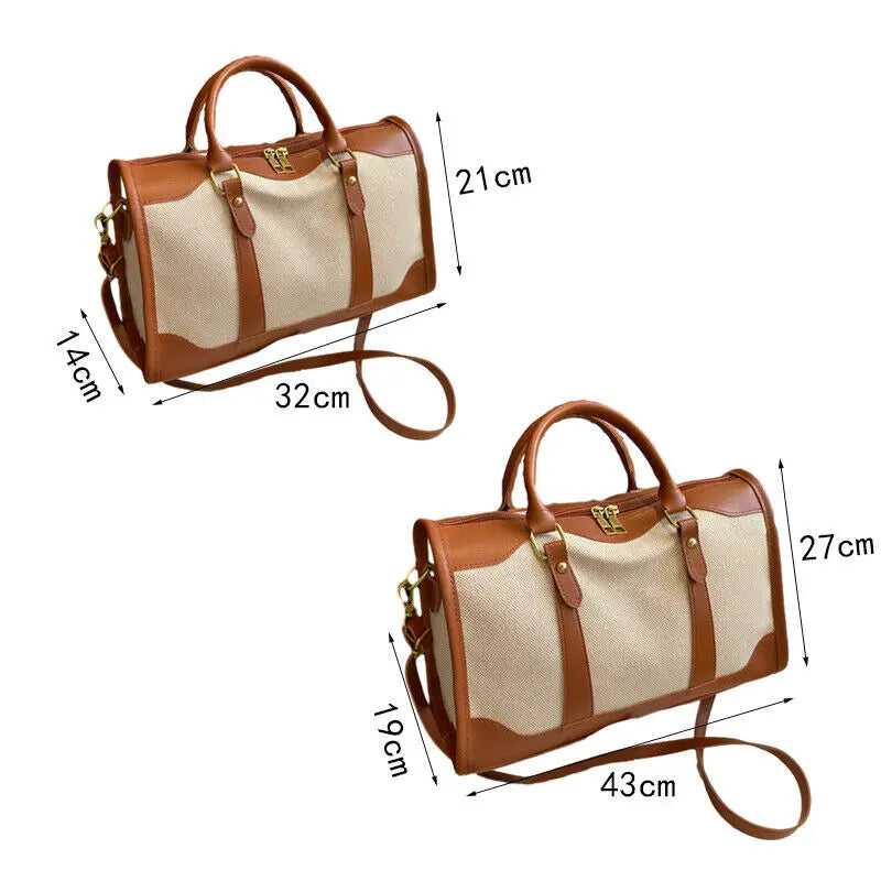 Women Travel Storage Handbag Vintage Fitness Luggage Bag Single Shoulder Crossbody Bag