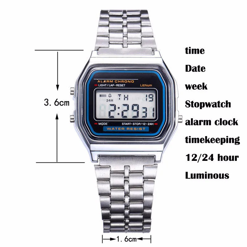 Digital Watches For Men Sports Waterproof Bracelet Clock Gold