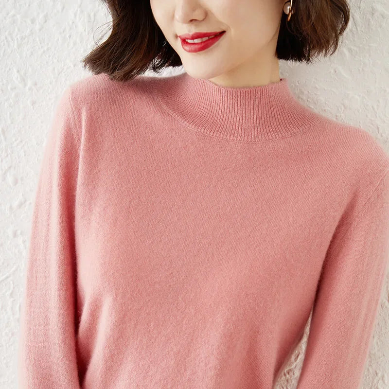 Women's Solid Long Sleeve Pullovers Knitwear