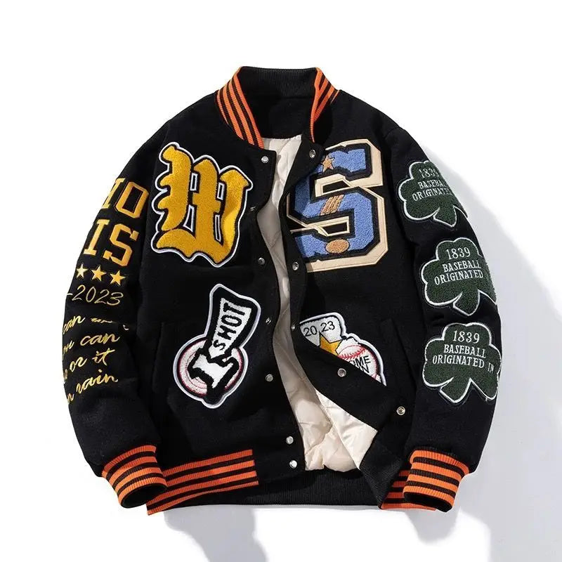 Embroidered Baseball Uniform for Men   Vintage Varsity Jackets Women