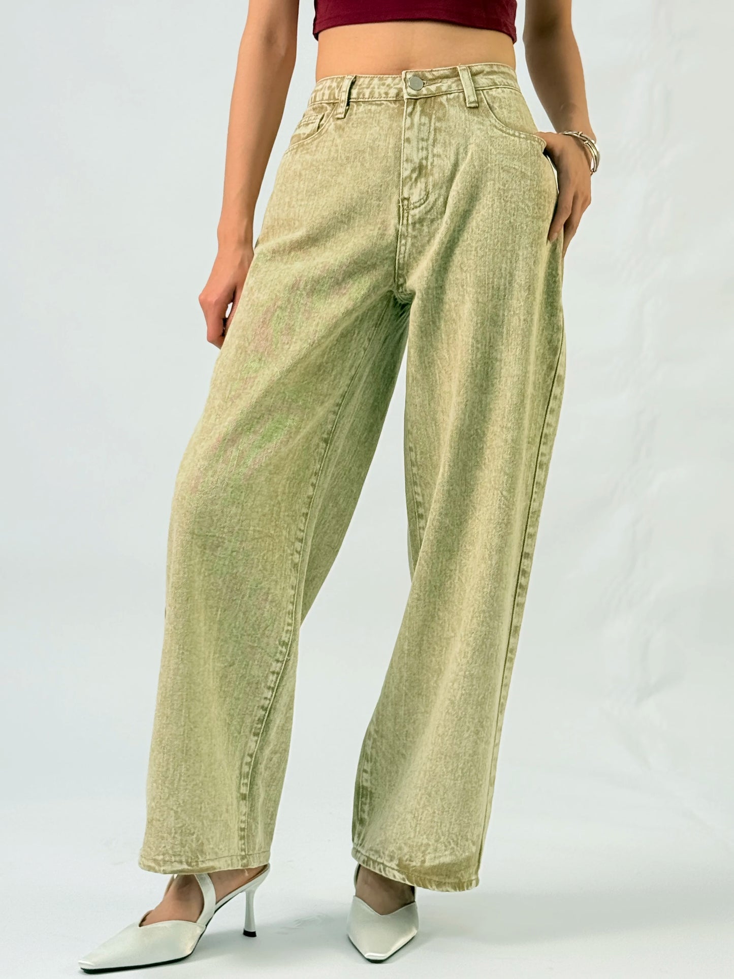 Women's jeans loose fit jeanswater-washed unique craftsmanship