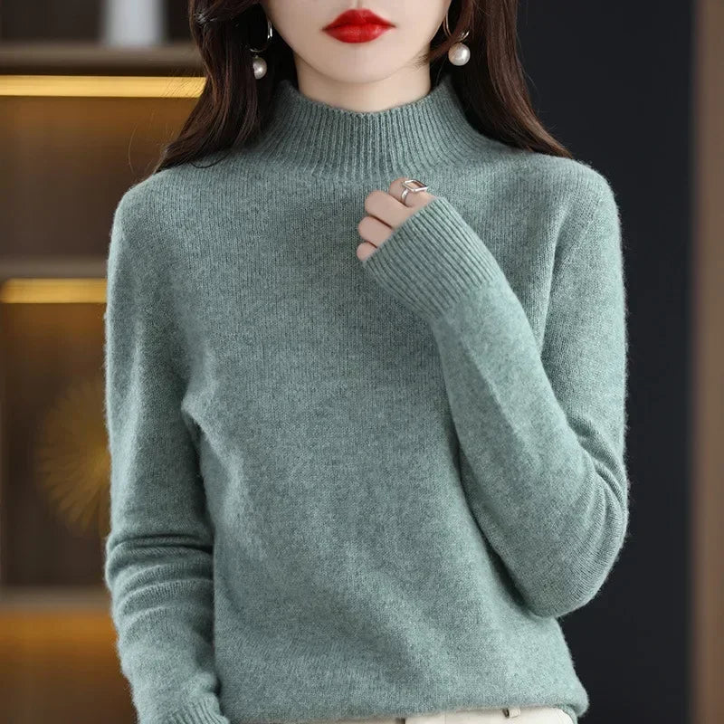 Women's Solid Long Sleeve Pullovers Knitwear
