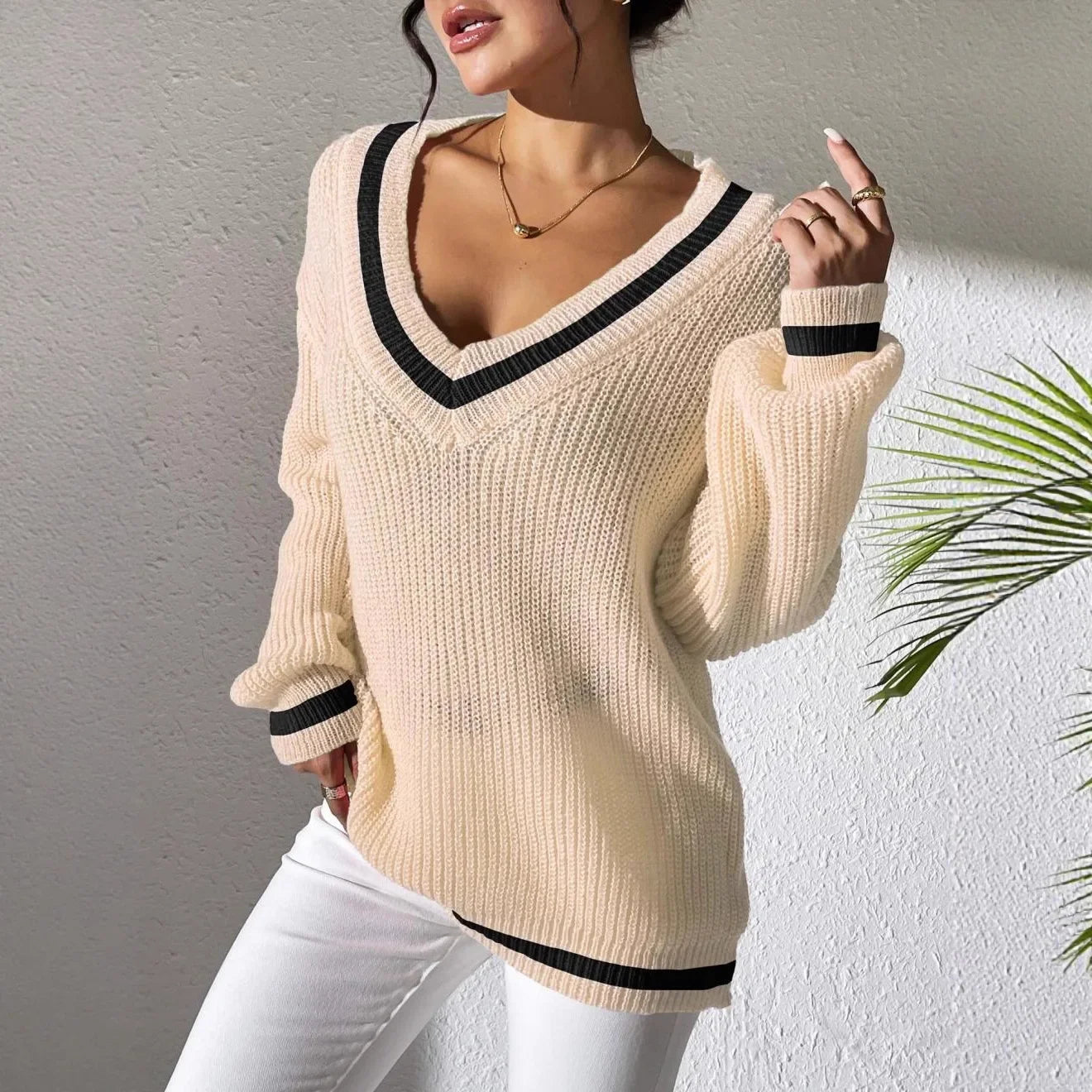 Casual Women's V-neck Sweater
