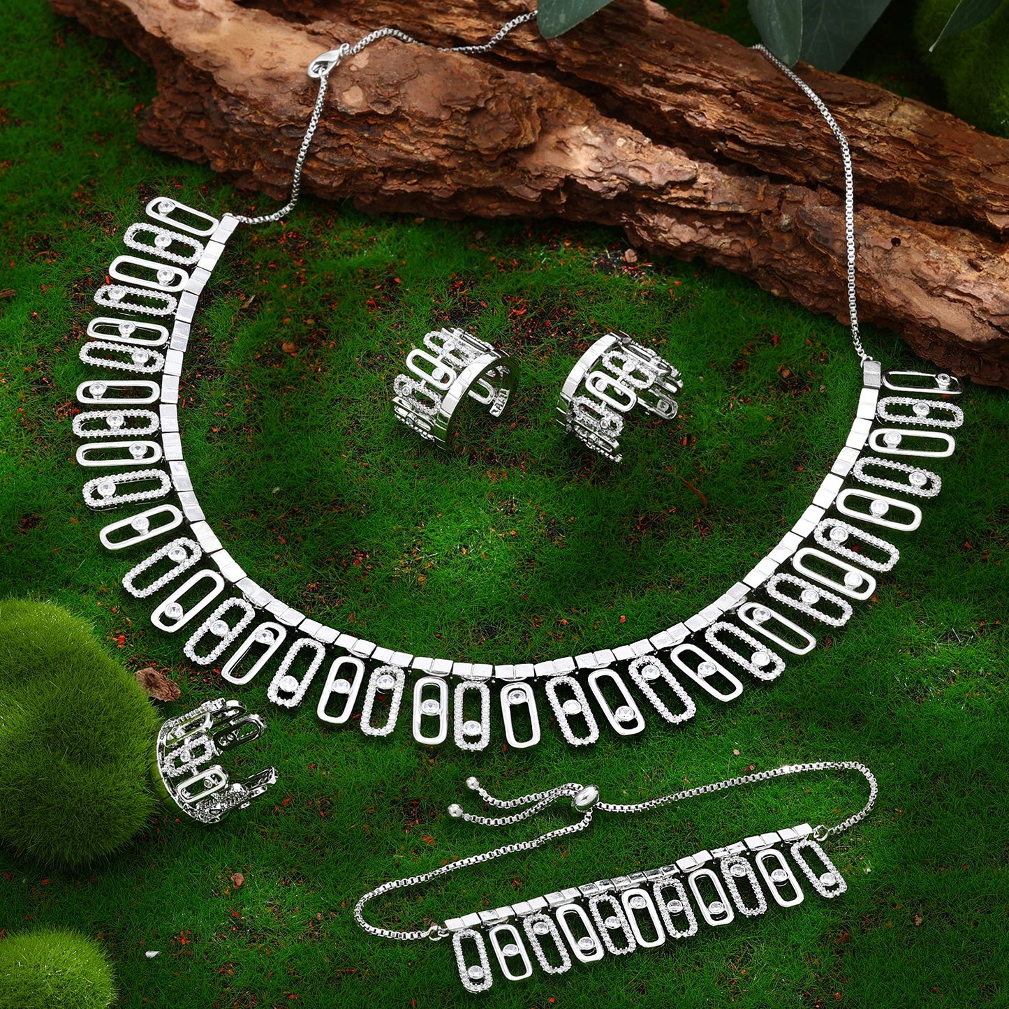 Cubic Zirconia Bridal Wedding Jewelry Set