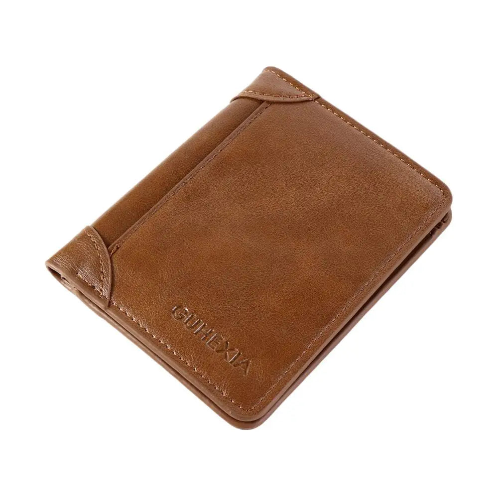 Leather 2 Fold Wallets Urban Recreational Style Solid Color