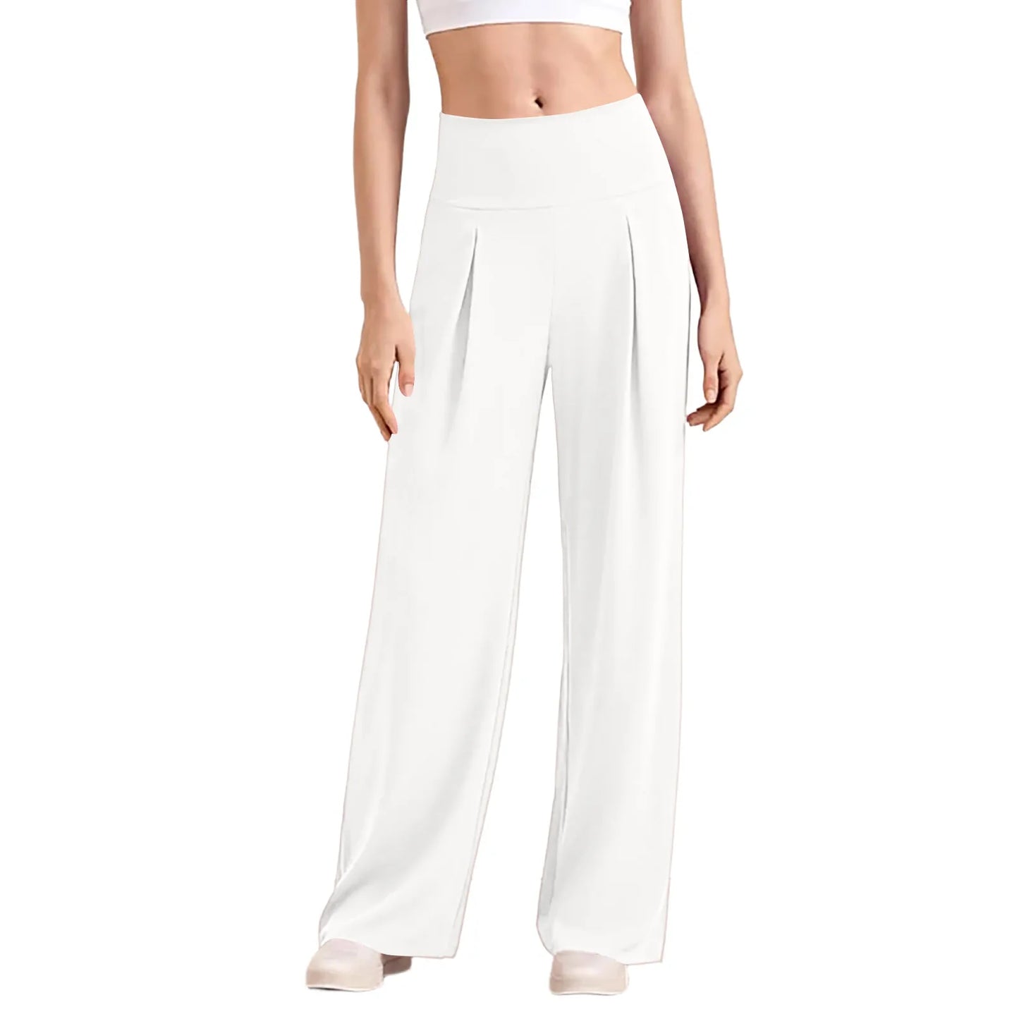 Women's Wide Leg Sports Pants  Comfortable Elastic Wide Leg Pants