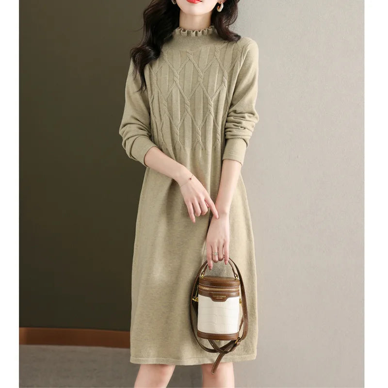 Knitwear Female  Ruffled Edge Elegant Women's Sweater