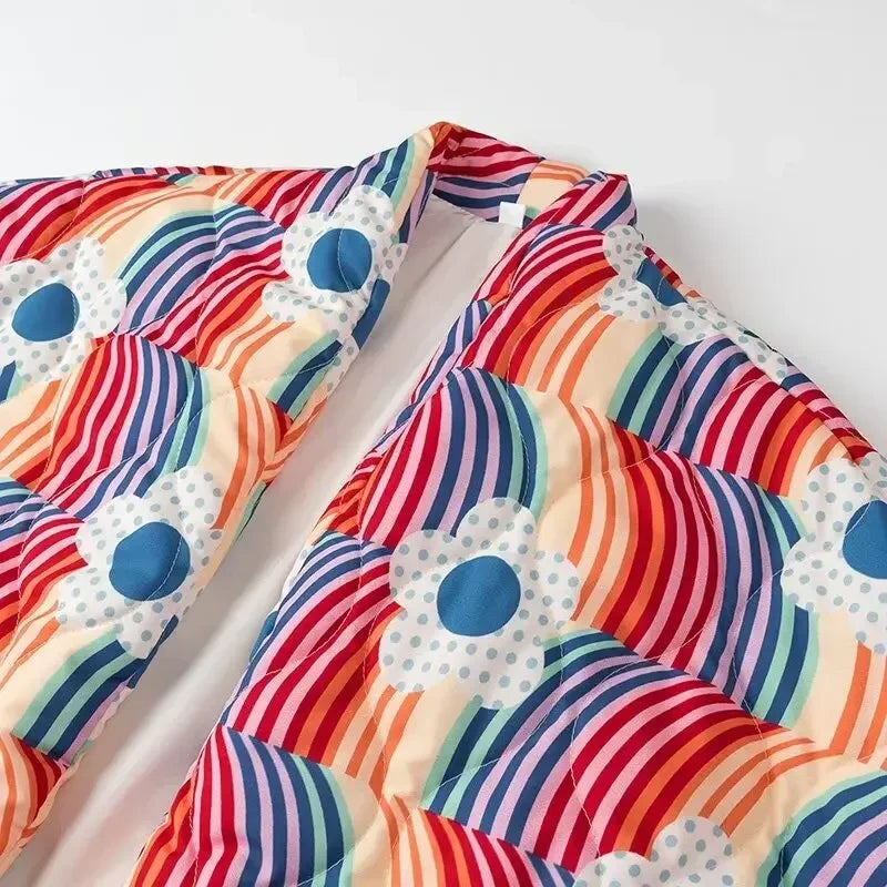 Fashion Print Quilted Coats for Women