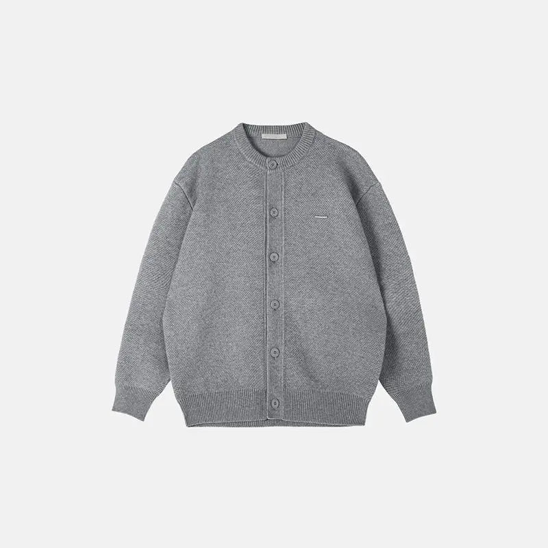 Men's Knitted Open Cardigan round Neck