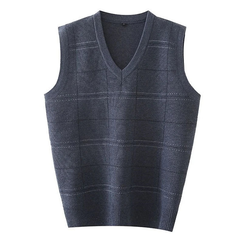 Knit Vest New Sweater For Men Casual V-neck