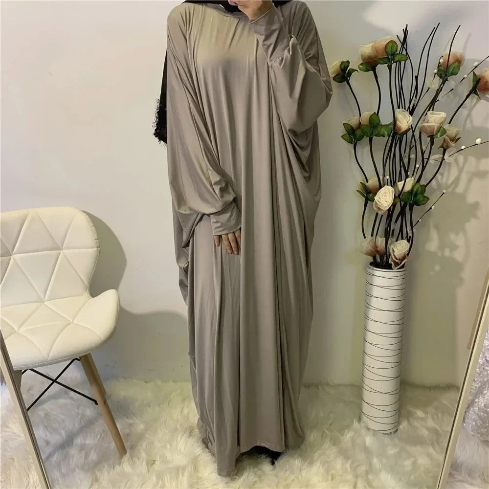 Women Abaya Khimar Prayer Garment Batwing Sleeve Dresses