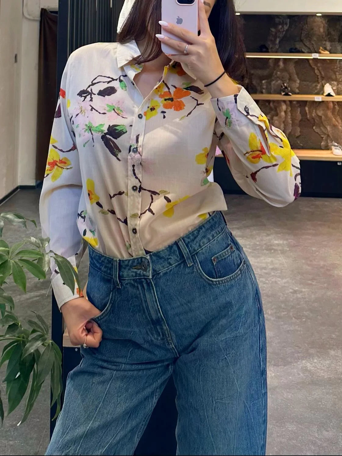Women 2 Pieces Sets Floral Printed Shirt